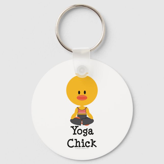 Yoga Chick Keychain Nyckelring (Framsida)
