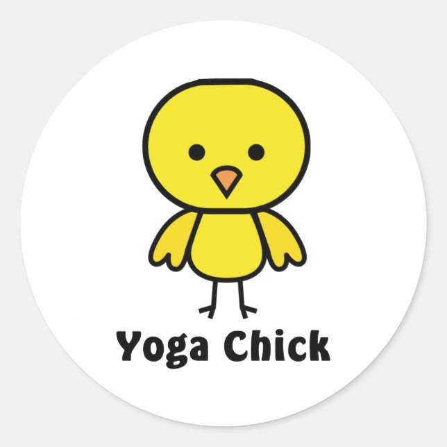 Yoga Chick Runt Klistermärke (Framsida)