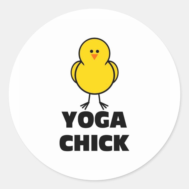 Yoga Chick Runt Klistermärke (Framsida)