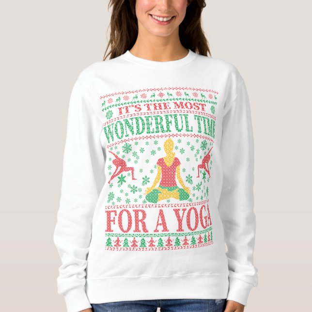 YOGA CHRISTMAS UGLY SWEATER  T SHIRT (Framsida)