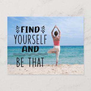 Yoga Citat din egen anpassade yogafoto Vykort