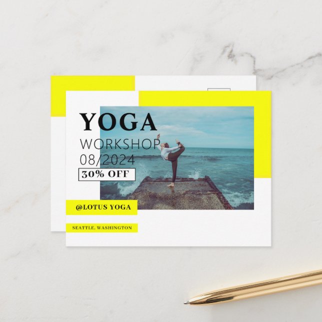 Yoga Class Business Postcard Vykort (Fram/Back In Situ)