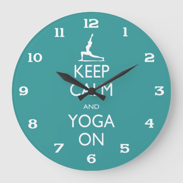 Yoga Clock - Behålla Lugn och Yoga ON Stor Klocka (Framsida)
