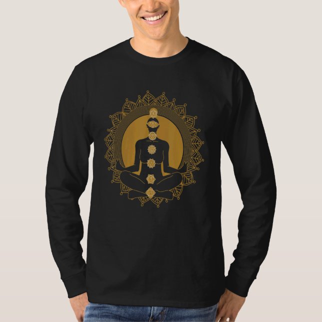 Yoga Clothing Meditation Clothing Namaste T Shirt (Framsida)