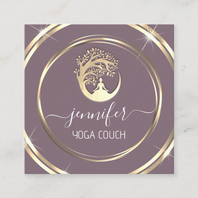 Yoga Couch Therapist Mindfullness QR CODE Smoky Fyrkantigt Visitkort (Framsida)