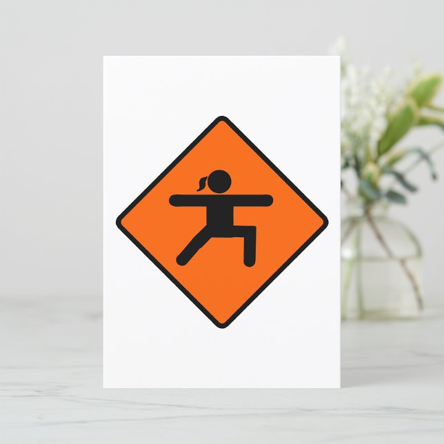Yoga Crossing Sign Warrior Pose Stick figur Inbjudningar (Skapare uppladdad)