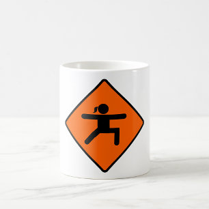 Yoga Crossing Sign Warrior Pose Stick figur Kaffemugg