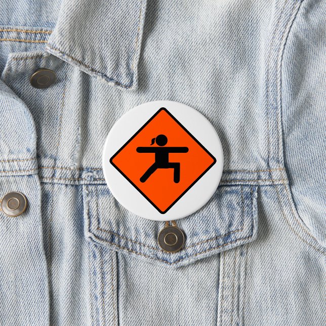 Yoga Crossing Sign Warrior Pose Stick figur Knapp (Skapare uppladdad)