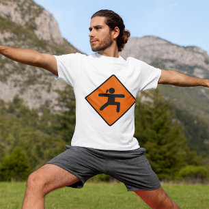 Yoga Crossing Sign Warrior Pose Stick figur T Shirt