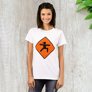 Yoga Crossing Sign Warrior Pose Stick figur T Shirt