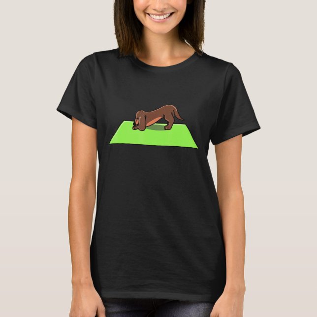 Yoga Dachshund Meditation Yoga Hund 1 T Shirt (Framsida)