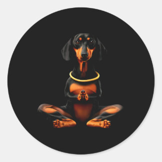 Yoga Dachshund Runt Klistermärke