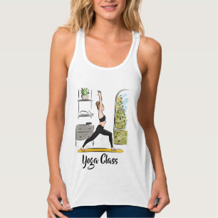 Yoga Dam Posture hemma Linne Med Racerback