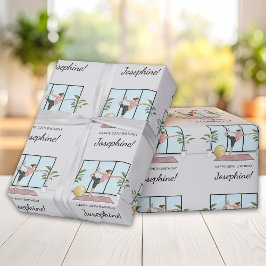 Yoga Dancer Pose Workout Woman Grattis på födelsed Presentpapper