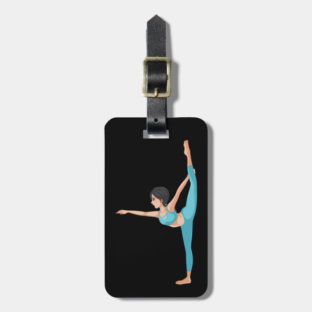 Yoga Dansarställning Kvinna som sträcker sig Bagagebricka (Vertikal Framsida)