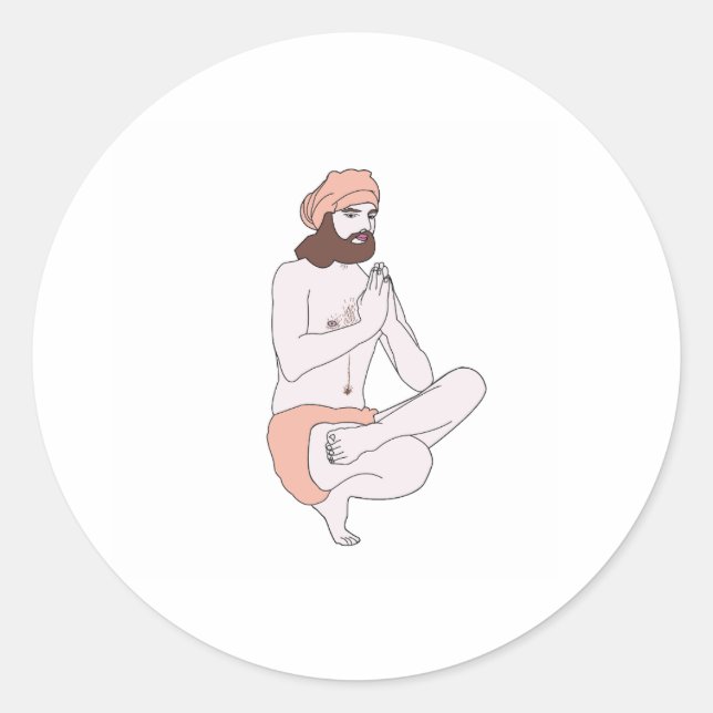 Yoga-dekal Runt Klistermärke (Framsida)