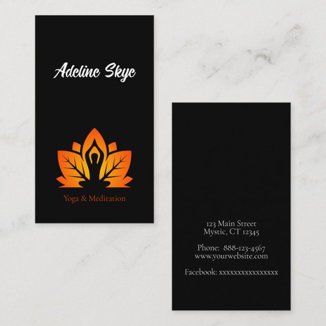 Yoga-design Visitkort (Fram/baksida)