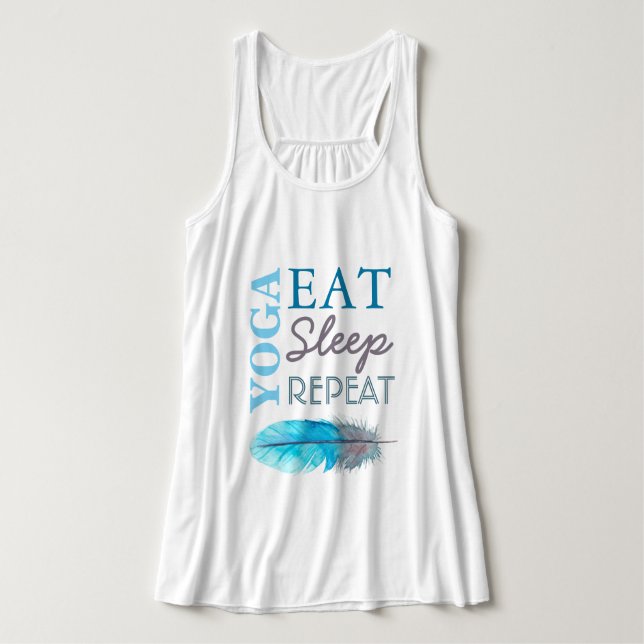 Yoga Eat Sömnläge Upprepa Tanktopet Linne Med Racerback (Design framsida)