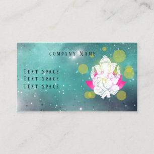 Yoga Elephant Teal Watercolor Visitkort
