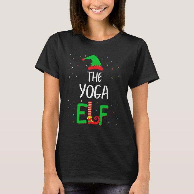 Yoga Elf-familjen matchar julpjs Funny T Shirt (Framsida)