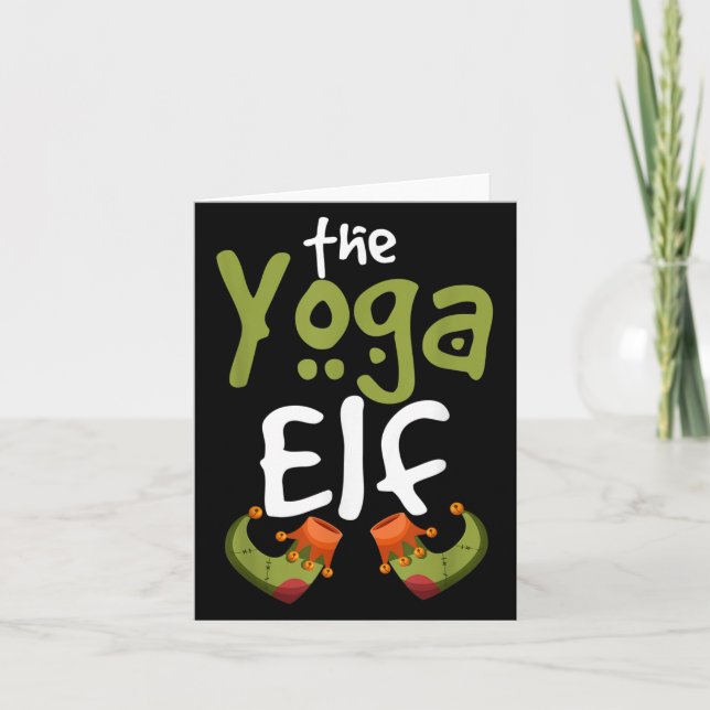 Yoga Elf Funny Gift jul-Party-citatet Julafton Kort (Framsida)