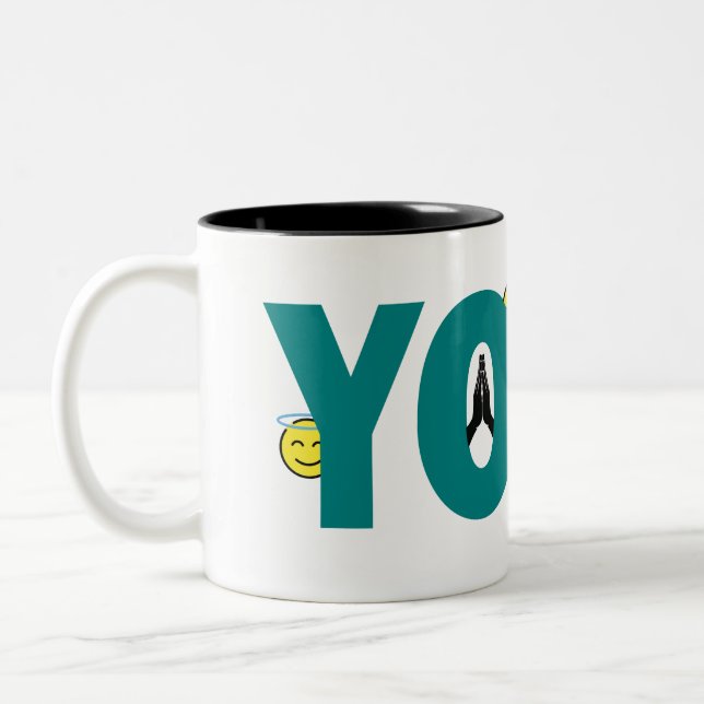Yoga Emoji Mug Två-Tonad Mugg (Vänster)