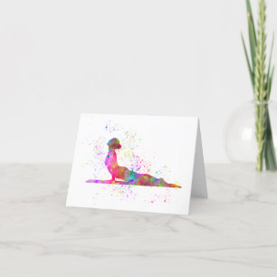 Yoga en acuarela tack kort