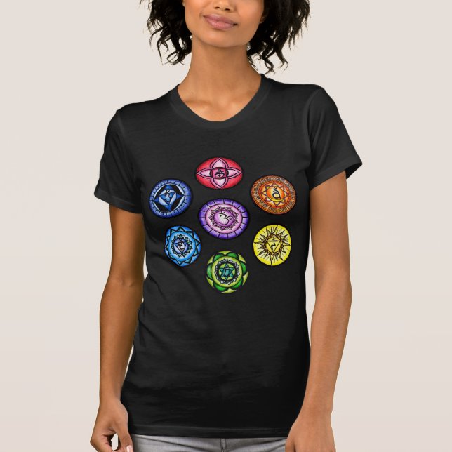 Yoga - energi för 7 Chakras Tee Shirt (Framsida)
