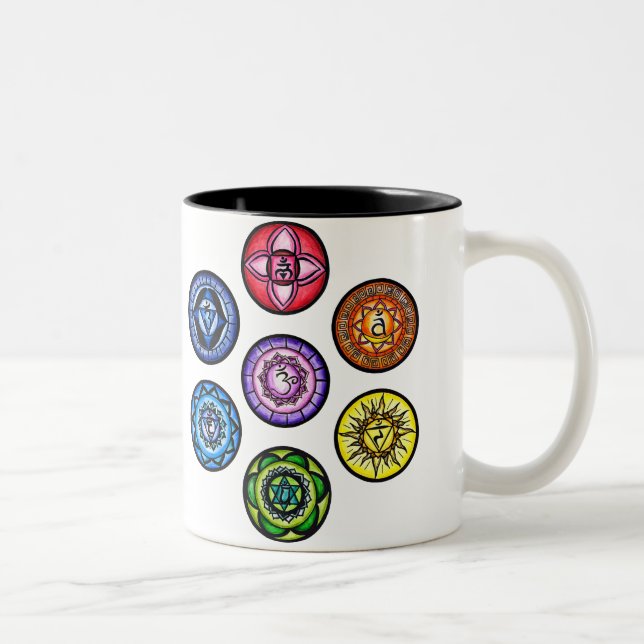 Yoga - energi för 7 Chakras Två-Tonad Mugg (Höger)