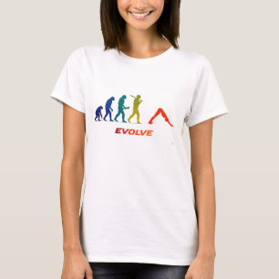 Yoga Evolution Siluett Nedåtriktad Hund Pose T Shirt