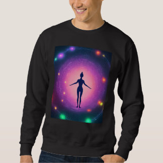 Yoga flicka Kvinna Solhälsning Meditation Chakra Lång Ärmad Tröja