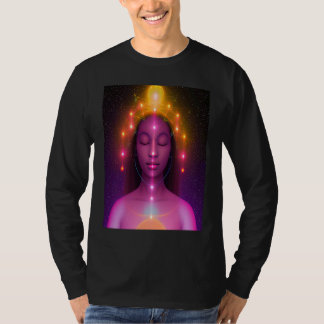 Yoga flicka Kvinna Solhälsning Meditation Chakra  T Shirt