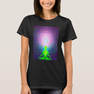 Yoga flicka Kvinna Solhälsning Meditation Chakra T Shirt