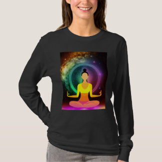 Yoga flicka Kvinna Solhälsning Meditation Chakra  T Shirt
