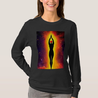 Yoga flicka Kvinna Solhälsning Meditation Chakra  T Shirt