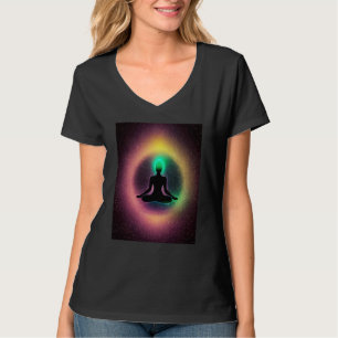 Yoga flicka Kvinna Solhälsning Meditation Chakra T Shirt