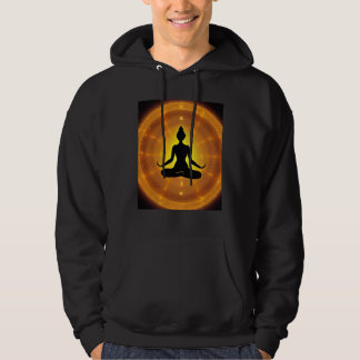 Yoga flicka kvinnlig solhälsning meditation Chakra Hoodie