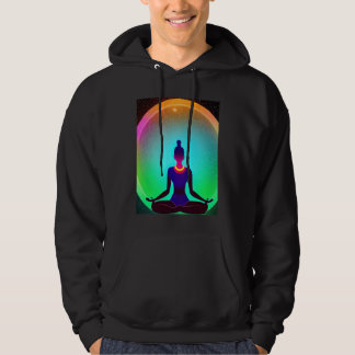 Yoga flicka kvinnlig solhälsning meditation Chakra Hoodie