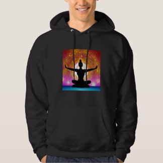 Yoga flicka kvinnlig solhälsning meditation Chakra Hoodie