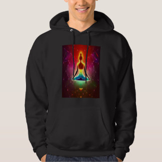 Yoga flicka Kvinnlig solhälsning Meditation Chakra Hoodie
