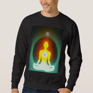 Yoga flicka Kvinnlig solhälsning Meditation Chakra Lång Ärmad Tröja