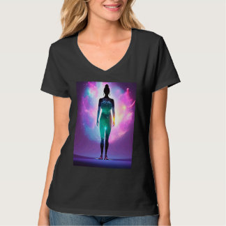 Yoga flicka Kvinnlig solhälsning Meditation Chakra T Shirt