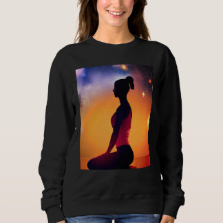 Yoga flicka kvinnlig solhälsning meditation Chakra T Shirt