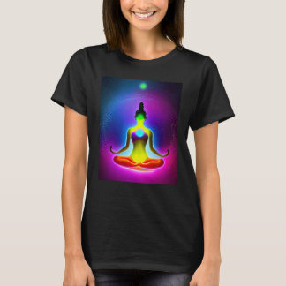 Yoga flicka Kvinnlig solhälsning Meditation Chakra T Shirt