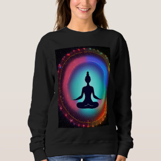 Yoga flicka kvinnlig solhälsning meditation Chakra T Shirt