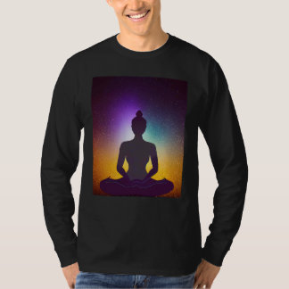 Yoga flicka Kvinnlig solhälsning Meditation Chakra T Shirt