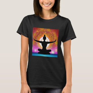 Yoga flicka Kvinnlig solhälsning Meditation Chakra T Shirt