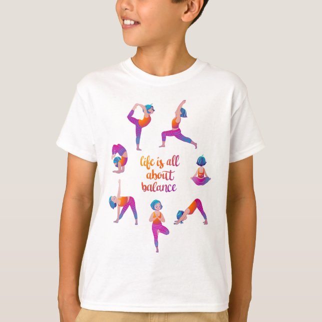 Yoga-flickans träning t shirt (Framsida)
