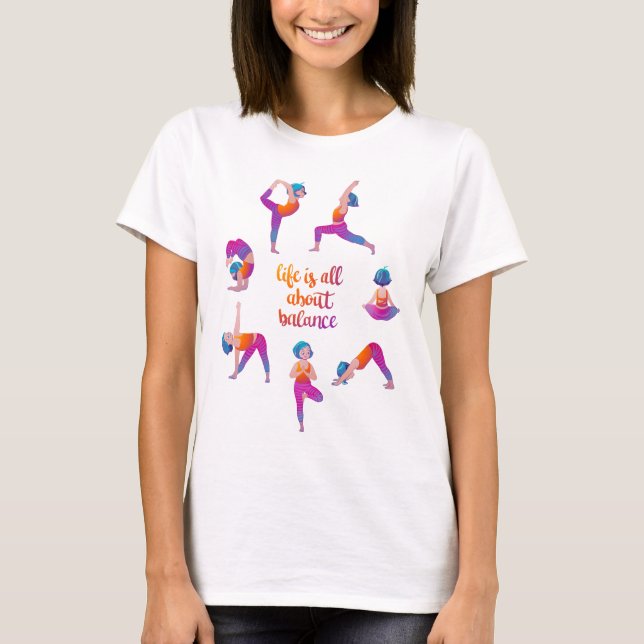 Yoga-flickans träning t shirt (Framsida)