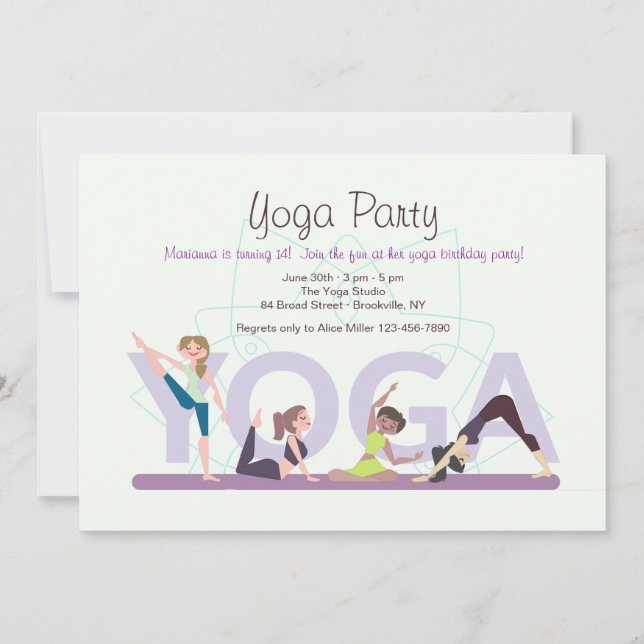 Yoga Flickor Inbjudan (Framsida)